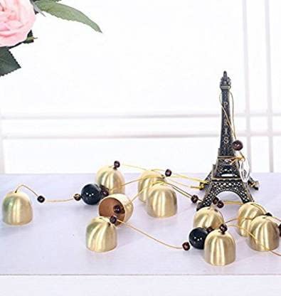 QWICK CLICK Brass Dream Catcher Wind Chimes for Balcony Home Decoration Positive Energy Fengshui Hanging Bell with Sound Bell Kids Room Loves Gift Feng Shui Wood Windchime (14 inch, Gold) - Image 3
