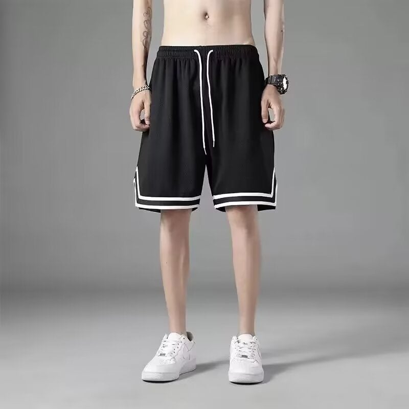 Retro Stitching Casual Loose Sports Shorts Trendy Beach Shorts For Men And Women - Image 3