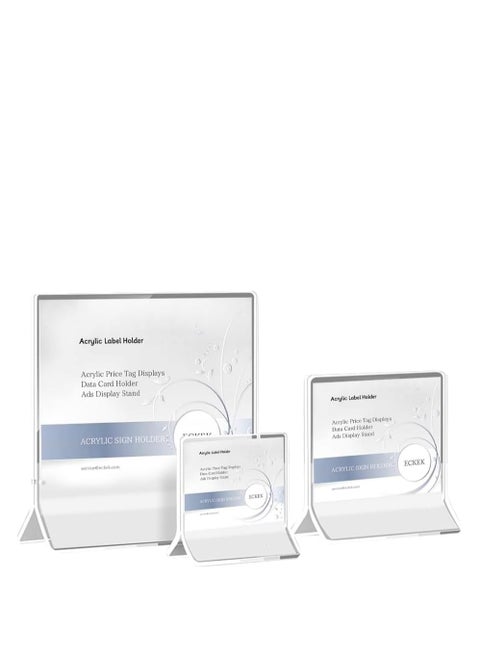 Eckek  Acrylic Label Holder Price Tag Displays Sign Holder Data Card Holder Ads Display Stand