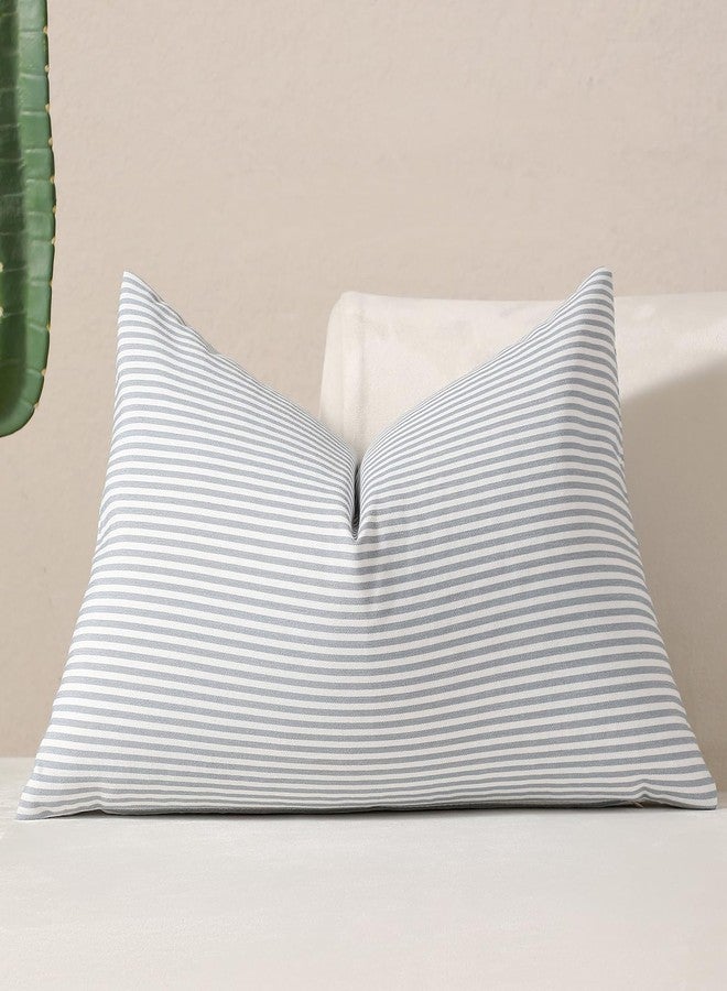 vctops Blue Stripe Print Decorative Throw Pillow Covers 12x20 Inch Farmhouse Pinstripe Lumbar Cushion Cover Pillowcase for Sofa Bedroom Couch (Blue Stripe,12"x20") - Image 1