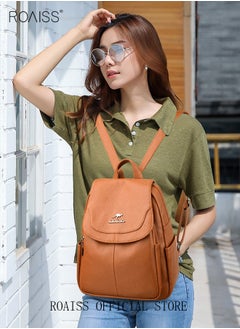 Casual Backpack Women's New All-Match Large-Capacity Soft Leather Schoolbag Outdoor Travel Backpack Ladies Bag - pzsku/Z5E7B9E1685AD971D254EZ/45/_/1715741628/a49e806a-388d-472f-a215-3b6ca8606b14