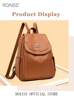 Casual Backpack Women's New All-Match Large-Capacity Soft Leather Schoolbag Outdoor Travel Backpack Ladies Bag - pzsku/Z5E7B9E1685AD971D254EZ/45/_/1715741648/fd1469e8-095e-4696-8cd2-4f1f5b177b72