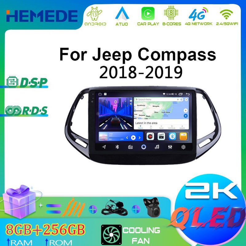 Suitable For Jeep 18-19 Compass Models, Car Dvd Navigation, Android Large Screen Central Control Screen Navigation All-In-One Machine Gps - Image 2