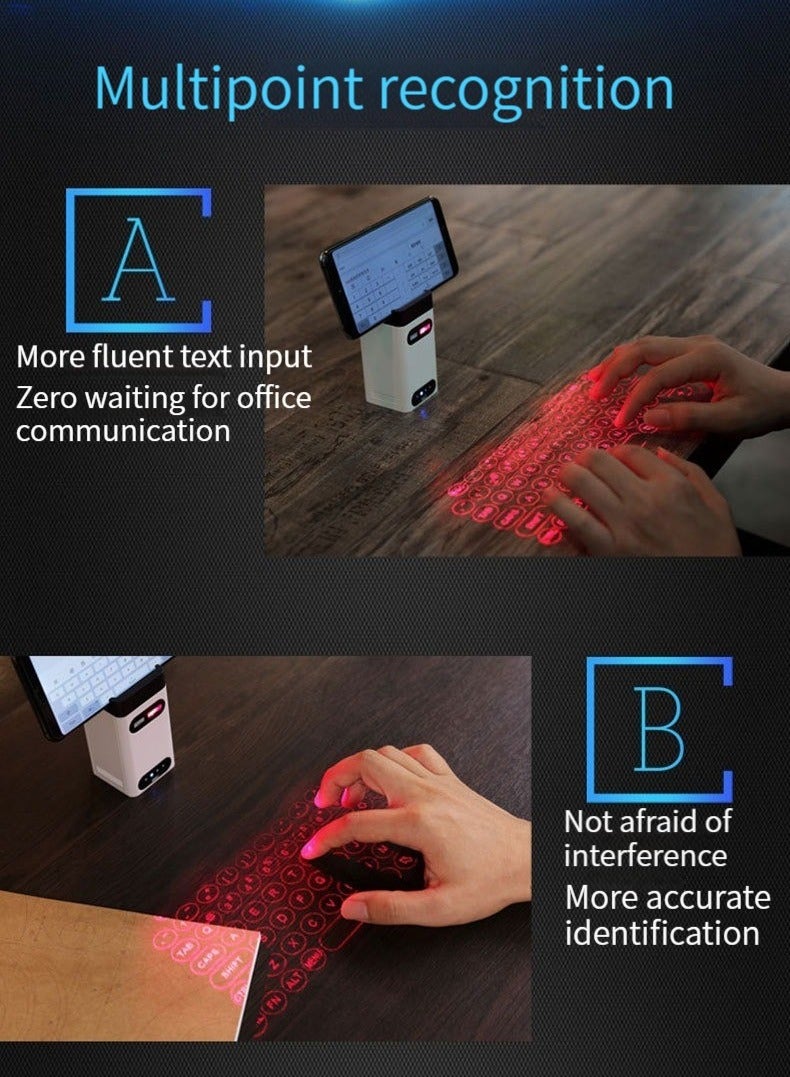 M MIAOYAN technology sense future virtual keyboard touch infrared office portable laser laser projection keyboard mobile phone bluetooth wireless projection keyboard white high version