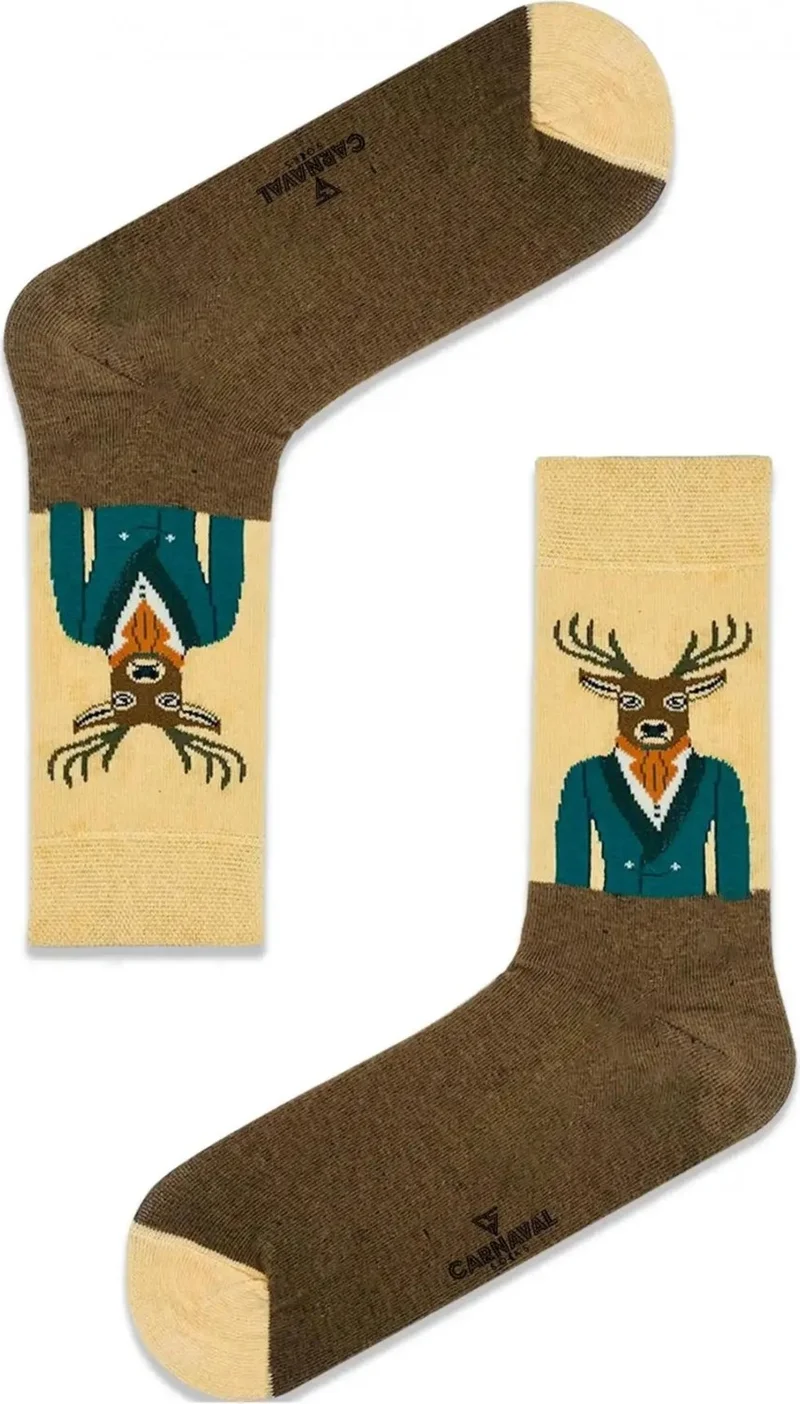 كارنافال سوكس Deer Patterned Colorful Sports Socks