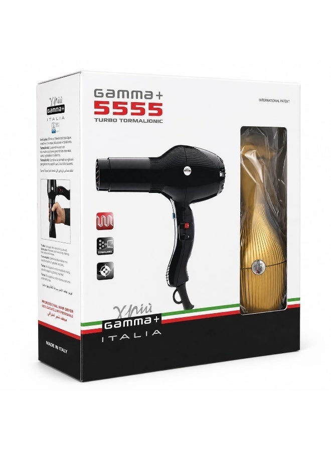 Gamma+ 5555 Turbo Tormalionic Hair Dryer - Golden - Image 1