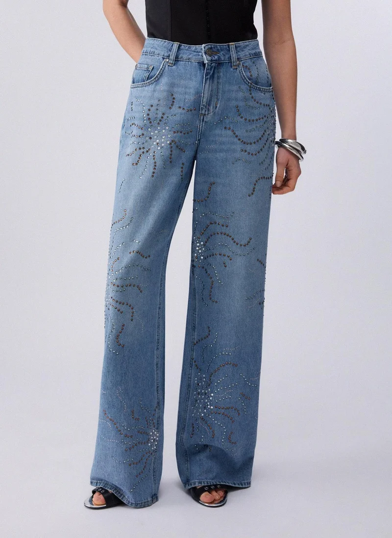 Liu Jo Straight-leg jeans with rhinestones