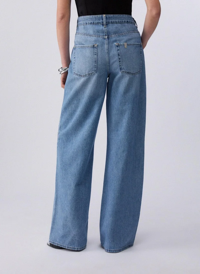 Liu Jo Straight-leg jeans with rhinestones