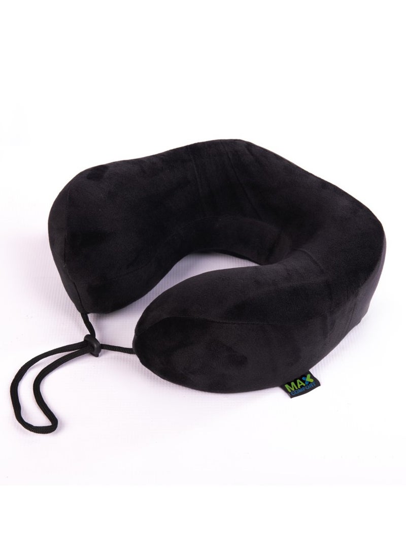 ماكس كمفورت رقبه سفر طبيه ، لراحة الرقبة عند السفر, وسادة سفر من الميموري الامريكي عالي الجوده , لون اسود - Image 2