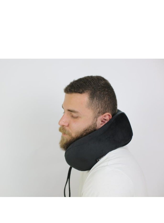 ماكس كمفورت رقبه سفر طبيه ، لراحة الرقبة عند السفر, وسادة سفر من الميموري الامريكي عالي الجوده , لون اسود - Image 4