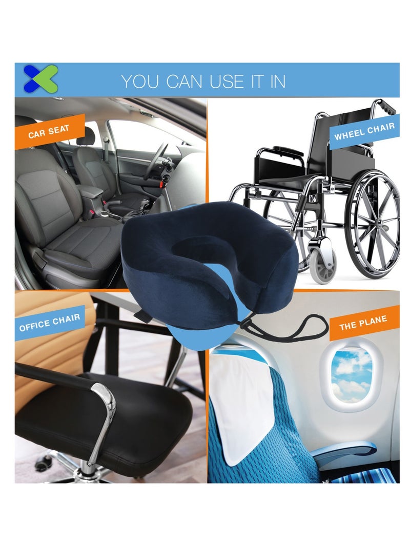 ماكس كمفورت رقبه سفر طبيه ، لراحة الرقبة عند السفر, وسادة سفر من الميموري الامريكي عالي الجوده , لون اسود - Image 5