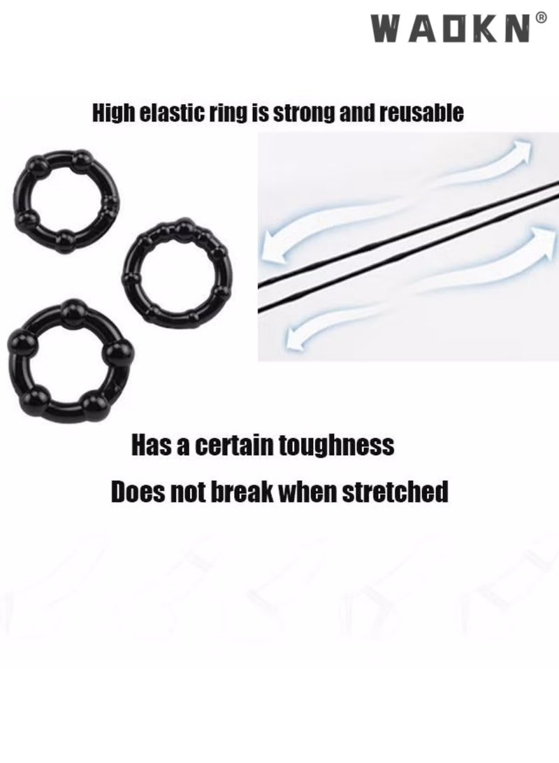 WAOKN 3 Piece Set of Silicone Ring Men Sports Ring Elastic Easy Stretch Resistance Tear Resistance Exercise Ring Extended Endurance Waterproof Wear Resistant Soft Suitable for Male Sports Home  - Image 5