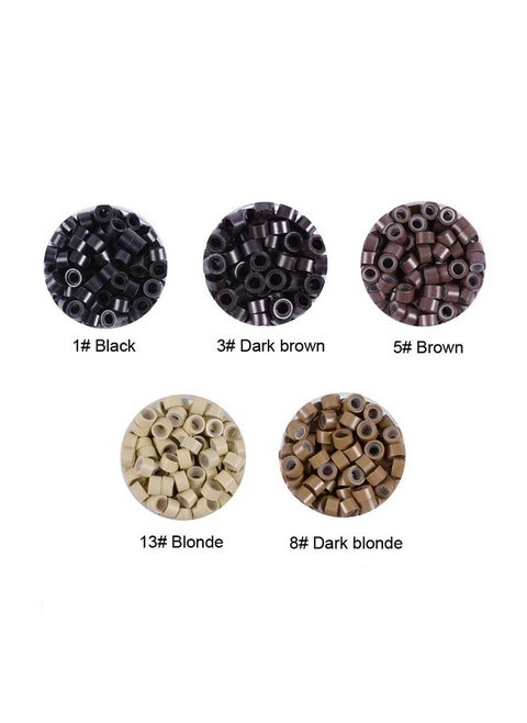 1000pcs Micro Silicone Rings Beads Hair Extensions Kit I-tip Hair Pliers Micro Pulling Hook Needle Loop Threader and 1000pcs Micro Silicone Links