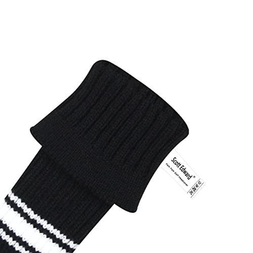 Scott Edward 1PCS Knit Pom Pom Driver(460cc) Wood Golf Club Cover with Rotating Number Tags (Black White Snake Stripe) - Image 5