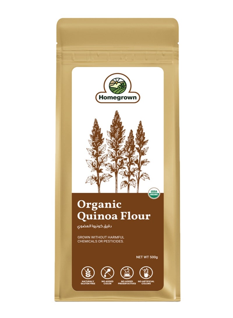 Homegrown Organic Quinoa Flour (White) – 500g| Gluten-Free, Protein-Rich Grain Flour | Ideal for Baking & Healthy Meals - Image 1