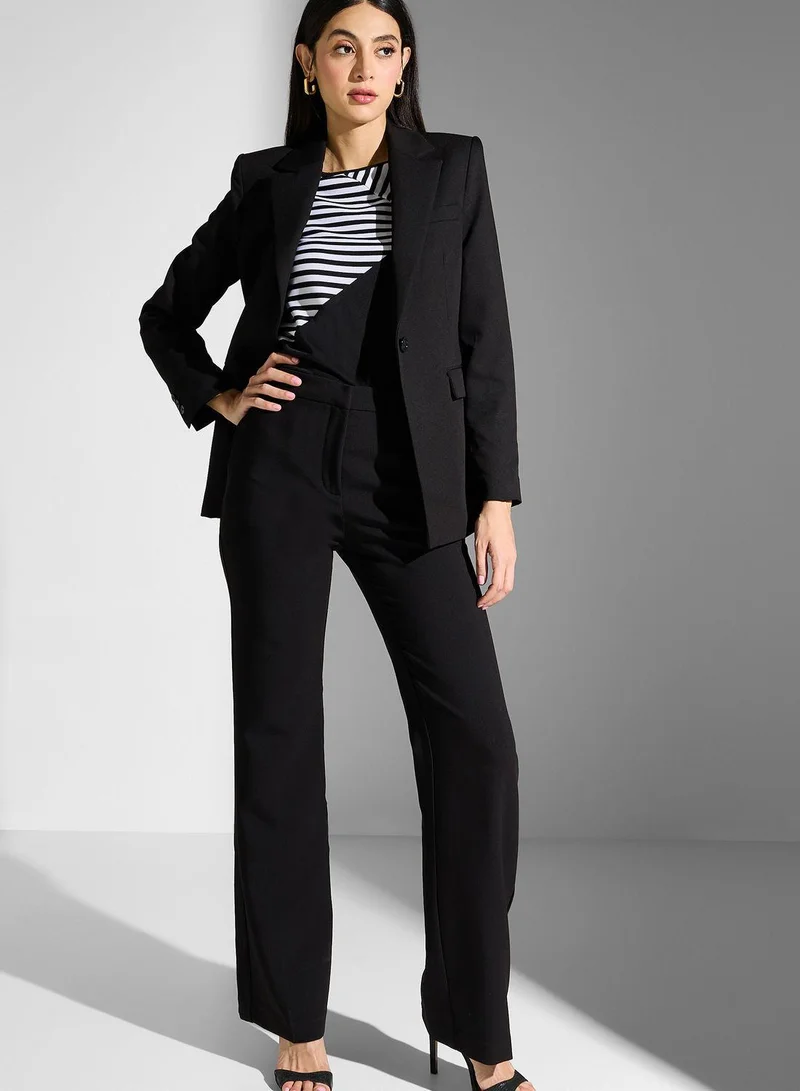 Golden Apple Crew Neck Stripes Detail Top