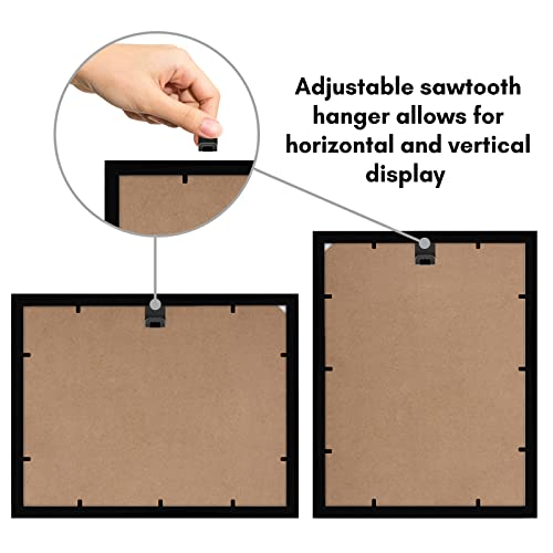 Americanflat 10x12 Picture Frame with Shatter-Resistant Glass - Use as 8x10 Frame with Mat or Display 10x12 Photo Without Mat - Signature Collection - Picture Frames for Wall Display - Black - Image 5