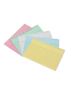 FIS FIS Ruled Record Card 180 Gsm 5X3 Inch Double Loop Spiral Assorted 50 Sheets -FSIC53-180SPP50  - Image 1