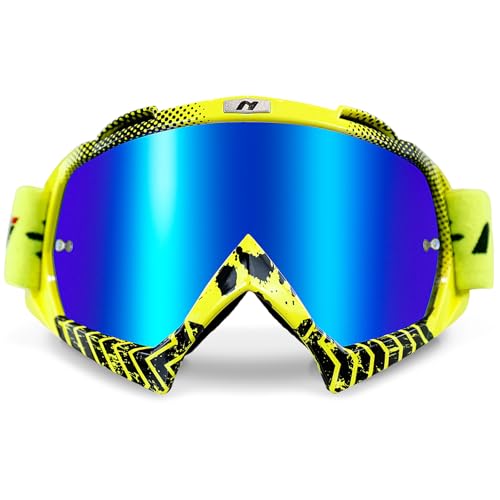 NENKI Dirt Bike Goggles Motocross 4 Wheeler ATV Riding Dirtbike for Men Women MX MTB OTG Racing Off Road Mountain Goggles Tinted Blue Lens - Image 1