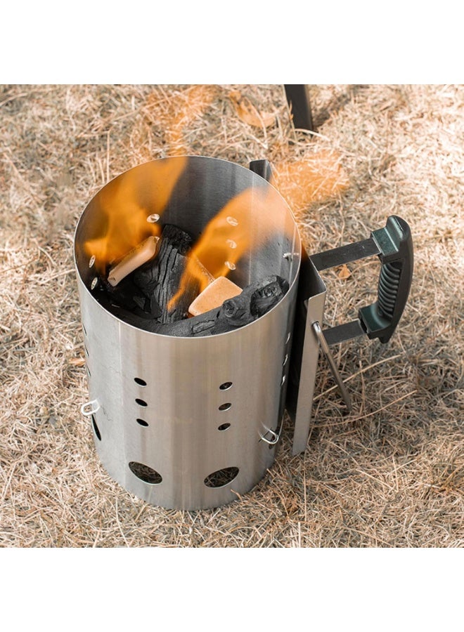 Home Care مدخنة الشواء لبدء الفحم، مدخنة الشواء لشوايات الفحم والشواء، أداة شواية متينة وسهلة الاستخدام لبدء النار بسرعة، مجموعة بدء النار - Image 1