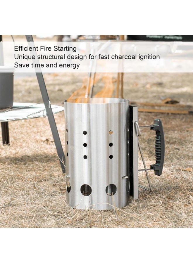 Home Care مدخنة الشواء لبدء الفحم، مدخنة الشواء لشوايات الفحم والشواء، أداة شواية متينة وسهلة الاستخدام لبدء النار بسرعة، مجموعة بدء النار - Image 3