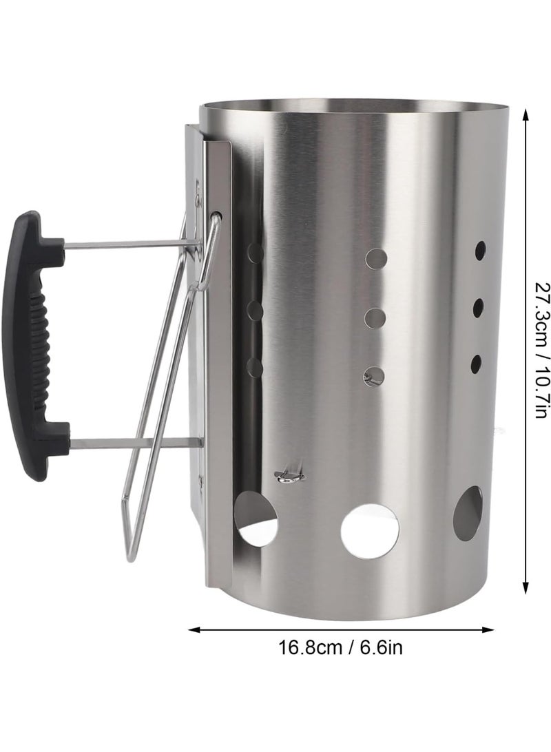 Home Care مدخنة الشواء لبدء الفحم، مدخنة الشواء لشوايات الفحم والشواء، أداة شواية متينة وسهلة الاستخدام لبدء النار بسرعة، مجموعة بدء النار - Image 2