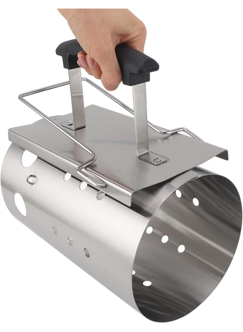 Home Care مدخنة الشواء لبدء الفحم، مدخنة الشواء لشوايات الفحم والشواء، أداة شواية متينة وسهلة الاستخدام لبدء النار بسرعة، مجموعة بدء النار - Image 5