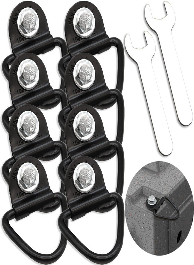 Terixe 8 Pack Tie Down Kit for Ruffland Kennel - Tie Down D-Ring Kit, 1000lb Load Capacity, with Wrench - Easy Installation, Compatible with RuffLand Kennels - Ideal for Securing Your Crate in Vehicle - Image 1