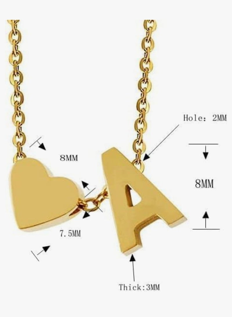 Luxuria Initial Necklaces for Women 18K Gold Plated Letter A Heart Pendant Personalized Initial Letter Necklace Small Name Necklaces Gift for Teen Girls - Image 2