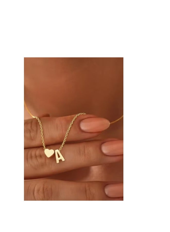 Luxuria Initial Necklaces for Women 18K Gold Plated Letter A Heart Pendant Personalized Initial Letter Necklace Small Name Necklaces Gift for Teen Girls - Image 4