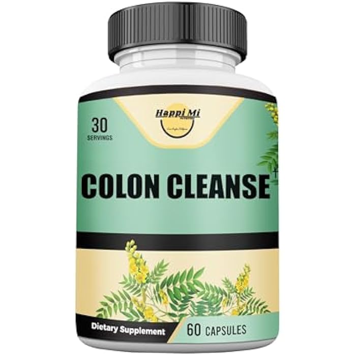 Happi Mi Nutrition Colon Cleanse, Colon Detox, All Natural Herbal Formula, Support Healthy Bowel Movements, Gut Health & Healthy Metabolism Support, Non-GMO - 60 Vegetable Capsule 30 Servings - Image 1