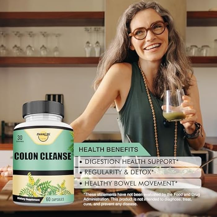 Happi Mi Nutrition Colon Cleanse, Colon Detox, All Natural Herbal Formula, Support Healthy Bowel Movements, Gut Health & Healthy Metabolism Support, Non-GMO - 60 Vegetable Capsule 30 Servings - Image 4