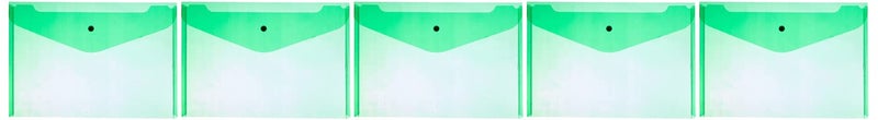 Prima FC-180 Transparent Envelope Folder with Capsule Pack of 5 Pieces - Green