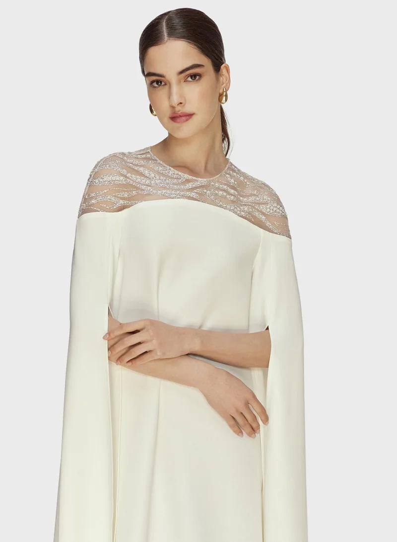 CHASE Split Sleeve Mesh Tiered Kaftan