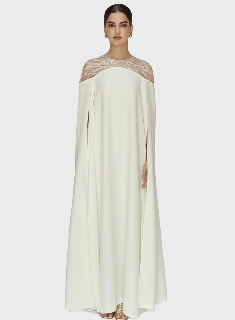 CHASE Split Sleeve Mesh Tiered Kaftan