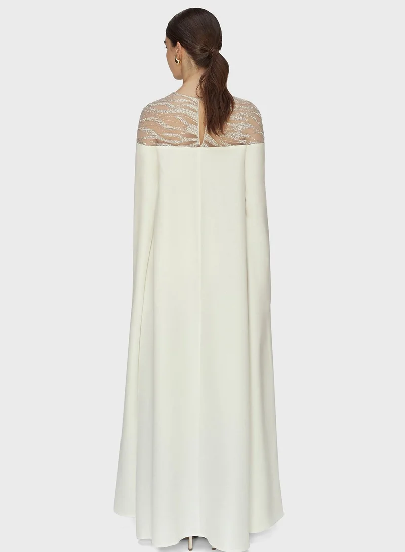 CHASE Split Sleeve Mesh Tiered Kaftan