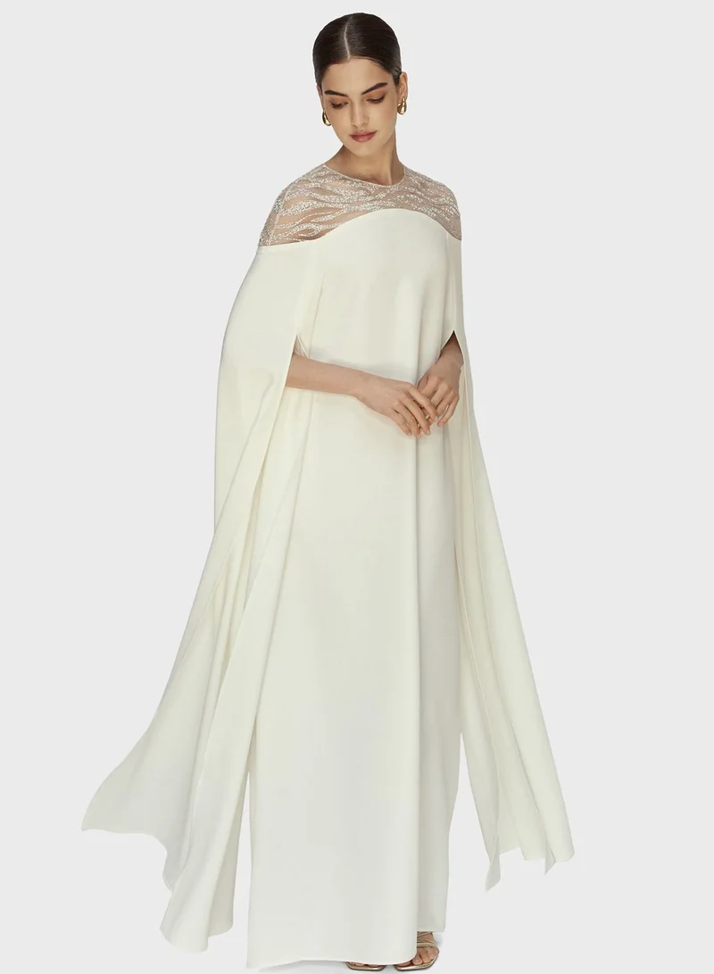 CHASE Split Sleeve Mesh Tiered Kaftan