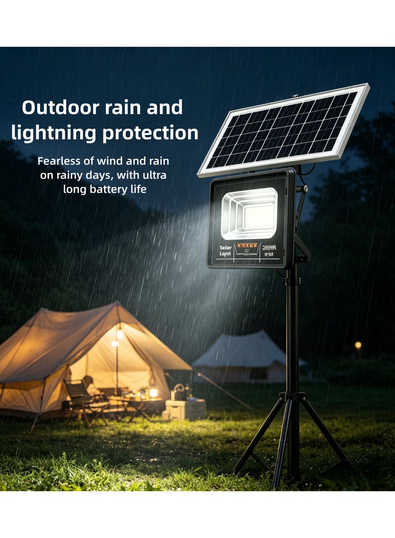 JORTAN Intelligent solar light, 500W courtyard outdoor LED energy-saving white light, bursts all night long, automatically lights up when it gets dark, never cuts off power on rainy days, built-in 25000mAh large capacity battery solar charging, can be remotely controlled, IP66 all-weather waterproof, ABS high temperature resistant shell. - Image 5