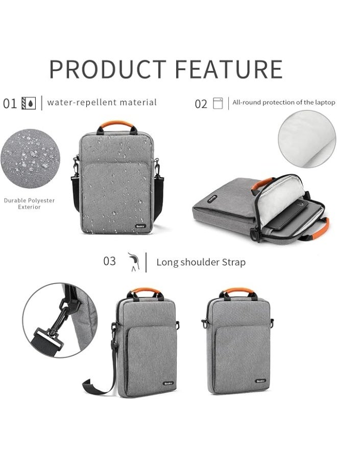 Gocokia 13 inch Laptop Shoulder Bag Carrying Pouch Sleeve Case with Large Front Pocket Vertical Laptop Sleeve Handbag for 13" MacBook - Image 2