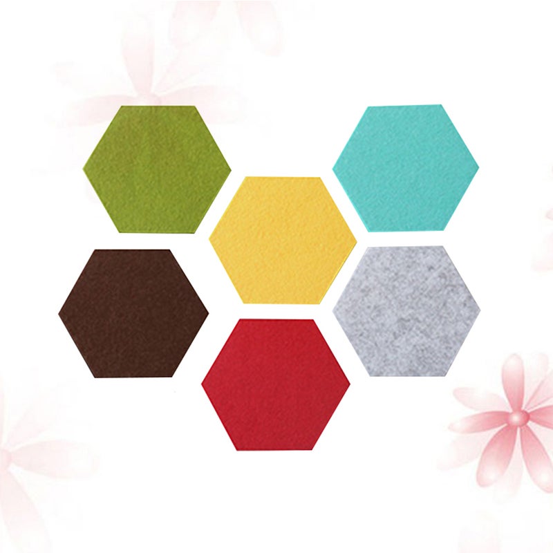 6 Pcs Colorful Hexagon Felt Multifunctional Wall Sticker Collecting Board Message Wall(Random Color) - Image 3
