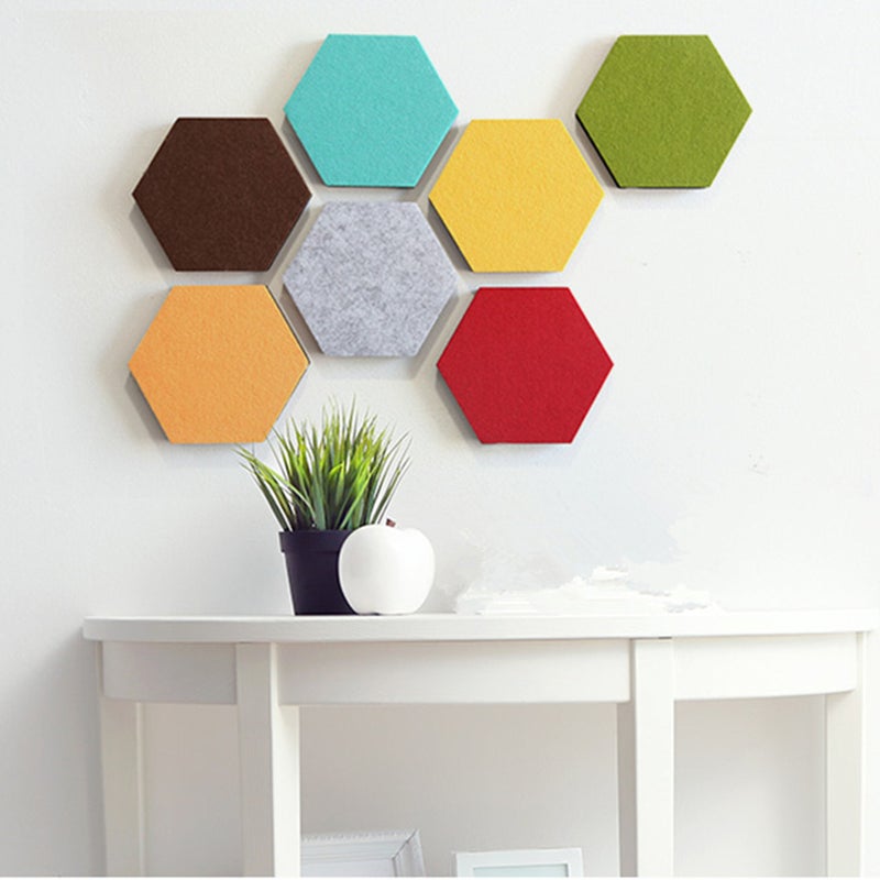 6 Pcs Colorful Hexagon Felt Multifunctional Wall Sticker Collecting Board Message Wall(Random Color) - Image 2