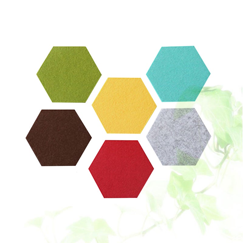 6 Pcs Colorful Hexagon Felt Multifunctional Wall Sticker Collecting Board Message Wall(Random Color) - Image 5