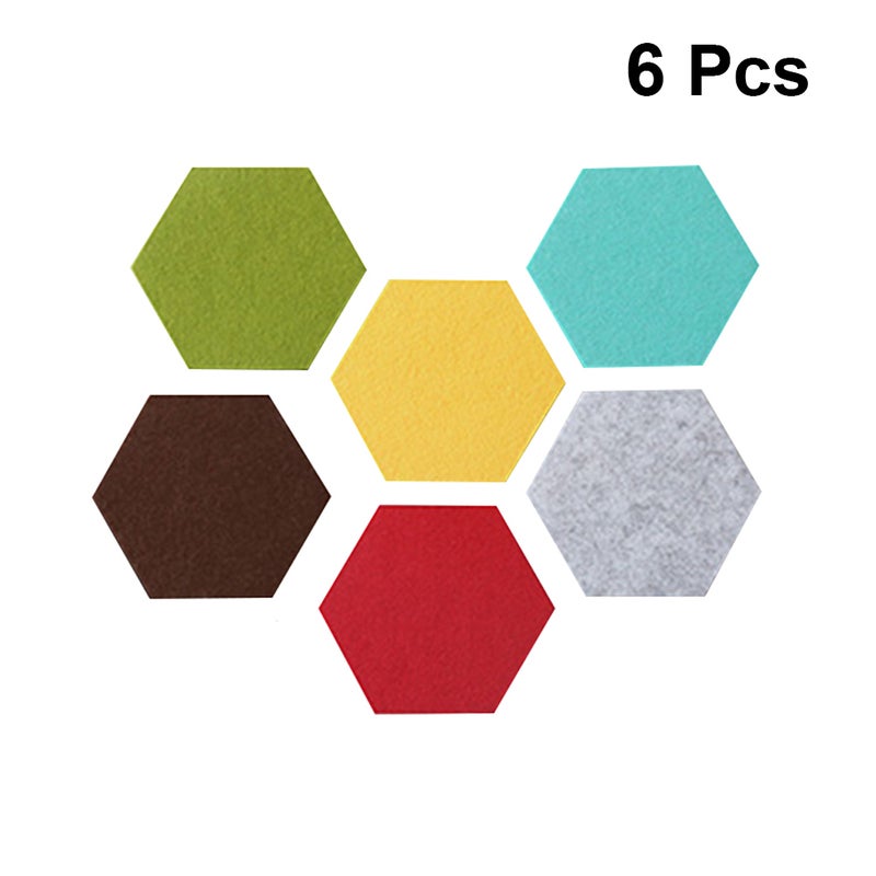 6 Pcs Colorful Hexagon Felt Multifunctional Wall Sticker Collecting Board Message Wall(Random Color) - Image 1