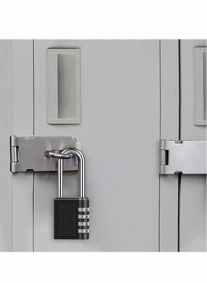 Combination Padlock, Long Shackle 4 Digit Locker Lock Weatherproof Lock Outdoor Combination Lock for School Gym Locker, Door, Fence, Hasp, Shed, Garage, Storage Box(Black) 2 Pack 