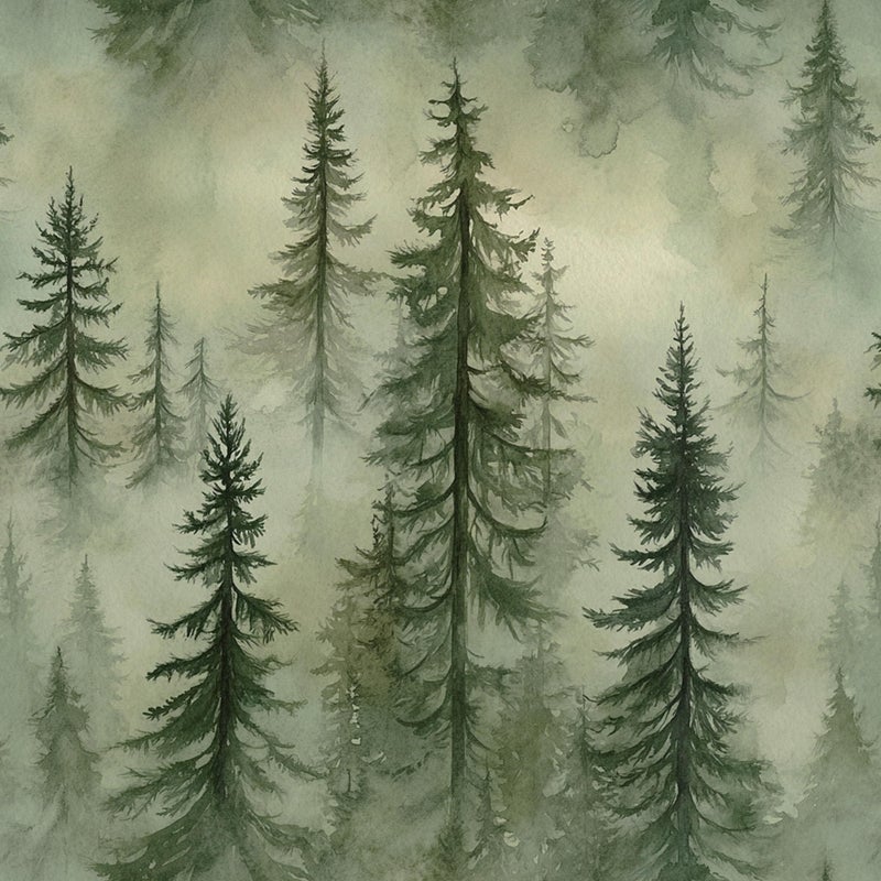 EeeComing Forest Peel and Stick Wallpaper Green Trees Wall Paper Woodland Mountain Botanical Contact Paper Waterproof Self-Adhesive Removable Wallpapers Vinyl for Bedroom Bathroom 17.3"x78.7" - Image 1
