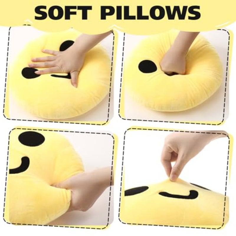 2 Pcs Smile Cute Face Pillow Round tive Pillow, Plush Soft Cushion Home Decor Floor Seating Cushion for Womens Day Bedroom Living Room 13.8 - Image 3