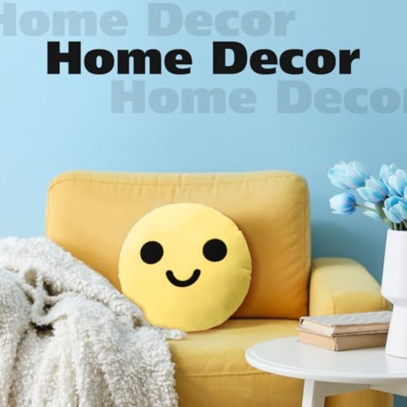 2 Pcs Smile Cute Face Pillow Round tive Pillow, Plush Soft Cushion Home Decor Floor Seating Cushion for Womens Day Bedroom Living Room 13.8 - Image 5