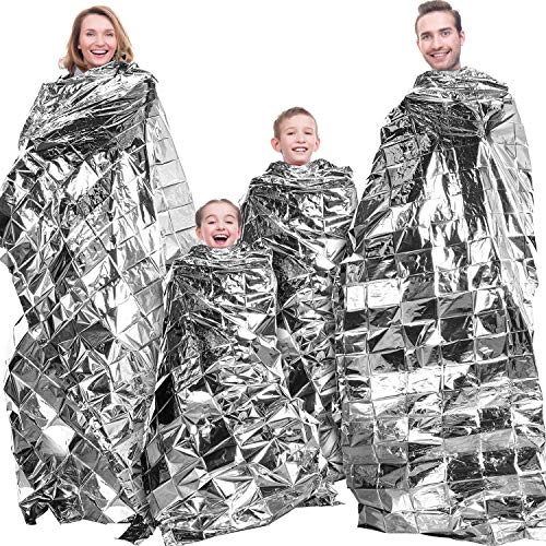Maitys 4 Pcs Emergency Blankets High Silver Reflective Foil Sheet Heat Foil Protection Rescue Camping Blanket Hiking Space and Garden Greenhouse Covering Plant Growth Sheet - Image 1