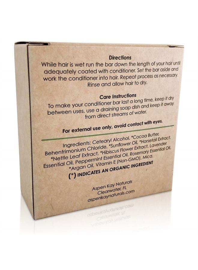 Aspen Kay Naturals Solid Conditioner Bar, Made With Natural & Organic Ingredients, All Hair Types including frizzy hair, Sulfate-Free, Cruelty-Free & Vegan 2.3 Ounce Bar. (Rosemary & Peppermint) - Image 2