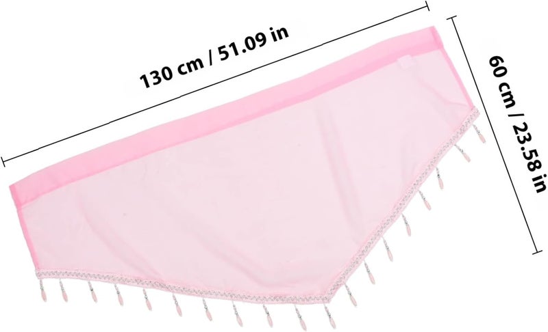 Baluue Triangle Valance Curtains for Windows Short Window Valance with Rod Pocket Solid Light Pink Polyester for Living Room Bedroom Kitchen Single Piece 130x60cm - Image 2